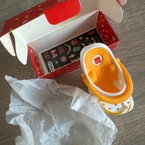 Yellow and White Mini McDonalds Croc with Box